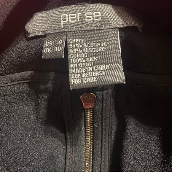 Per Se Black Sleeveless Ruffle Sweetheart Neck Zip Back Top - Picture 4 of 4